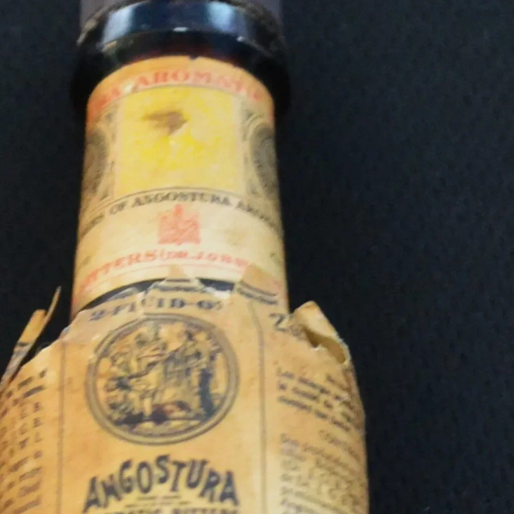 Vintage Bitters Bottle Angostura Aromatic Cocktail Bitters Paper Lable Barware